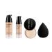 SACE LADY 4Pcs Foundation Concealer Face Make Up Set Flawless Matte Foundation Full Coverage Concealer Oil Control Loose Powder and Makeup Sponge Lasting Waterproof Natural Cosmetics Kit