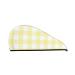 Lemon Yellow Checkboard Microfiber Hair Towel Soft Super Absorbent Hair Towel Wrap for Women Coral Velvet Quick Dry Hair Cap for Long Curly and Thick Hair