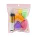 Dolovemk 5 PCs/Pack MakeUp sponge mixer set + chubby foundation Brush (gold) smooth foundation sponge powder puff beauty egg (latex -free)