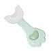 Children Toothbrush with Silicone Head - Manual U Shaped Toothbrush Food Grade Silicone Kids Toothbrushes 360 Degree U Shape Toothbrush for Kids Baby Toddler Green 1 count (Pack of 1)