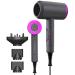 Hair Dryer 1800 Watts Professional Ionic Hair Dryer with Diffuser and Nozzles Powerful Blow Dryer for Fast Drying Compact & Lightweight Travel Portable Hair Dryer for Women (Gray)