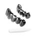 Gadpiparty 1 set of galvanized braces gilded braces hip-hop toothpings mouth top below hip-hop gold teeth hip-hop tooth cover hip-hop tooth grills copper 18k decorate punk black 5x1cm