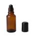 3Pcs brown glass roll -on bottles with stainless steel roller balls and black cap -Stential oil perfume lip cosmetics gloss balms phiole container (20ml)