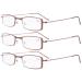 Eyekepper 3 Pcs Stainless Steel Frame Half Eye Style Reading Glasses +1.5 +1.50 3 Pcs All Brown