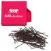 HAARallerliebst hair clips (50 pieces | brown | 5 cm) including box for storage ... (box color: pink)