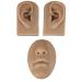 Luqeeg Soft Silicone Ear Model 3D Flexible Nose and Mouth Model for Practicing Suture Silicone Body Part Model Simulation Display Props Set for Acupuncture Jewelry Display Teaching Tool(3)