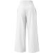 FUAIOKT Linen Wide Leg Beach Palazzo Pants for Women - High Waisted, Casual, Flowy, Smocked Lounge Trousers | S-5XL | A-White - Small - Buy Online on GoSupps.com