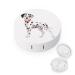 Cute Dalmatian Dog Round Case For Contact Lens Kit Storage Box with Mirror Printed
