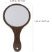 Beaupretty Handheld Makeup Mirror with Yellow Wood Handle - Portable Retro Vanity Pocket Mirror for Women - Outdoor Travel Mirror - 29.7x16.7cm - Buy Online on GoSupps.com