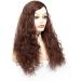 24-Inch Long Curly Dark Brown Synthetic Wig for Women - Free Wig Cap Included | Stylish Middle Part Hair - Buy Online on GoSupps.com
