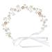 Niaciswe hair band bride flower flower bridal jewelry hair hair wire hair jewelry wedding bride hair accessories flower wreath hair wedding bride pearls rhinestone gold flowers hair band for women and girls