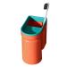 Toothbrush holder for bathrooms - with 2 cups of bathroom organizer |Stamp -free self -adhesive toothbrush cup holder for toothpaste razor at home and on the go orange