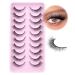 Natural Lashes Cat Eye Lashes 10 Pairs Wispy Lash Strips 12MM Short Lashes Natural Eyelashes Extensions Fox Eye Lashes Fluffy Faux Mink Lashes Strip by Zegaine A- Natural