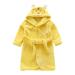 Miyanuby Baby boy girls bathrobe soft flannel long arm animal hoodie morning mantle nightwear homewear for children baby boy girls gift 5-6 years tiger yellow