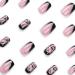 Buy Black Press on Nails - Short Medium Square French Tip with Butterfly Glitter & Rhinestones | 26 Piece Wedding Set - Acrylic Glue-On Nails for Women - Buy Online on GoSupps.com