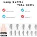 SINLOV Medium Long Square Fake Nails Pink Flower French False Nail Glossy Full Cover False Nails Press on Nails for Women and Girls - Buy Online on GoSupps.com