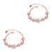 FOMIYES 2pcs crystal bracelets bead bracelets rose gold bangle bracelets for women Rose Gold Beads Bracelet 1 count (Pack of 1) Pinkx2pcs