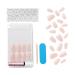 KISS Classy French Nail Manicure Kit - Gel Finish, Medium Coffin Shape, with Pink Nail Glue, File, Stick & 28 Fake Nails - Buy Online on GoSupps.com
