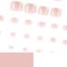 24Pcs Glossy Nude Pink French Tip False Toe Nails with Floral Designs - Acrylic Press On Toenails for Women & Girls - Buy Online on GoSupps.com