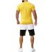 2022 Men's Summer Sport Set 2-Piece Stylish Casual Sweatsuit #01 Yellow 4X-Large - Buy Online on GoSupps.com