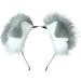 hgnxa Punk Style Anime Hairhoop Plush Dog Ears Headband Cosplay Costume Halloween Party Headdress Women Role Playing Headwear Black and White - Buy Online on GoSupps.com