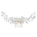 DOITOOL Hair Comb for Bride Wedding Hair Barrette Flower Pearl Comb Bridesmaid Hair Clips Bridal Hair Clips Rhinestone Hair Comb Bridal Hair Comb Clip Wedding Hair Comb Accessories Dress