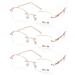 Luff frameless reading glasses for women and gentlemen fashionless borderless metal reading aid blue light blocking computer reader anti-eye load 1.0x 3PC pink