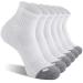 FITRELL 6 Pack Men's Athletic Ankle Socks Cushioned Sports Running Socks 7-9/9-12/12-15 White 9-12