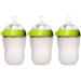 Comotomo Natural Feel 8 Ounce Baby Bottle 3 Pack - Green