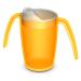 Ornamin two handled mug 220 ml yellow with spouted lid small opening | ergonomic plastic mug with two handles firm hold also for shaky hands | drinking aid cup for the care feeding cup