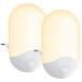 Night light socket 2 pieces Baby wall lamp with twilight sensor automatically on/off power -saving children night light for children's room living room garage bathroom warm white couple