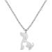 TEAMER stainless steel dog cat horse fox pet animal pendant cute necklace chain jewelry for women DOG-CAT-SILVER