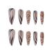 Justotry 24-Piece Swirl Stiletto Nails - Black French Press-On & Leopard Almond Art Fake Nails for Women - Buy Online on GoSupps.com