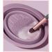 Makeup Brush Cleaning Pad Silicone Portable & Foldable Lilac - Buy Online on GoSupps.com