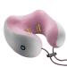 Ikasus massage cushion 3D electrical neck massage device for neck muscle pain relief U-shaped massage pillows with rotating massage heads tiredness alleviate relax for car and office gray pink TP-0117b