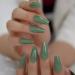 HUJL Artificial Nails - Shiny Olive Pressed Ballerina Flat Nails | No Print Tape | International Shipping - Buy Online on GoSupps.com