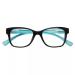 ICU Eyewear Screen Vision Blue Light Filtering - Large Lifted Oval Black/Turquoise