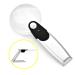 5X 2-in-1 Illuminated Handheld Magnifier Foldable Desktop Magnifying Lamp with LED Lights and Stand for Reading Observing Crafting Hands Free Suitable for Seniors Macular Degeneration Low Vision