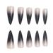 Justotry 24 Pieces Black Stiletto Nails - Gradient French Press On Almond Fake Nails for Women | Perfect for Nail Art - Buy Online on GoSupps.com