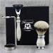 Ultimate 3 Edge Shaving Razor Set | Pure Silver Tip Badger Brush Stand & Alum Pencil - Perfect Men's Shaving Kit for a Superior Grooming Experience - Buy Online on GoSupps.com
