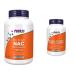 NOW Nac Extra Strength Tablets 1000mg 120 Count & Acetyl L-Carnitine 500mg 100 vcaps
