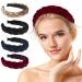 Newofview 4 pieces with a hair-ripped headband wide hair ripe vintage hair tires fashion front ligaments for women fashion hair accessories for women girls (black+red wine+navy blau+camel)
