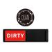 Durratou Pack of 2 Magnetic Dishwashing Signs Clean-Dirt Black Picture Only Push Scratching Dishes Clean-Dirty