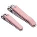 Rocutus 2pcs/Set Nail Clippers Set Portable Nail Scissors Toenail Clippers Nail Clippers Adult Pedicure Nail Clippers Fingernail Clippers Household Foot Manicure Scissors Manicure Tools (Pink)