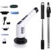 Electric Shower Scrubber Brush - Electric Rotating Scrubber for Bathroom Cleaning | 2-Speed Modes Electric Rotating Cleaner Brush with Retractable Handle and Replaceable Heads - Buy Online on GoSupps.com