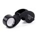 Spacmirrors LED Magnifying Glass 40X Full Metal Jewel Jewel Ring Pocket Folding Glass Jeweler Eye Magnifier