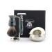 Haryali London shaving set for men double-edged safety razor with synthetic hair brush stand bowl and soap