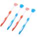 Milisten silicone scraps toothbrush 4PCs tongue brush for adult tongue brushes for freshness breath blue & orange plastic cleaner silicone spatula