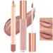 Matte Nude Lip Liner and Lipstick Makeup Set Matte Liquid Lipstick/Nude Lip Stain High Pigment Lipstick & Lipliner Pencil for Women Smooth Lip Color Makeup (01)