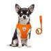 Meioro dog harnesses against pulling reflective adjustable with a leash and soft padded mesh fabric light outbreak-proof medium-sized dogs and cats (XS orange) X-Small Orange